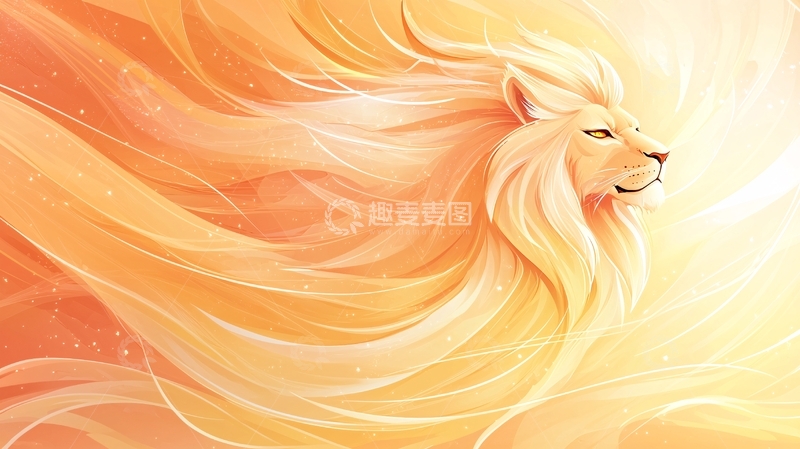 高清大图下载【趣麦麦图】金色鬃毛的雄狮侧脸