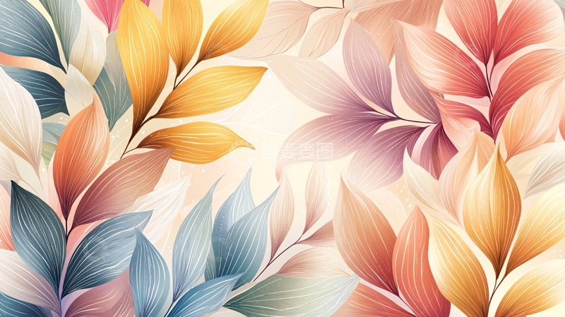 高清大图下载【趣麦麦图】柔和色彩花卉图案