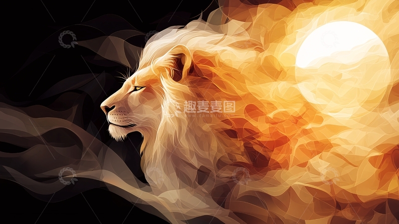 高清大图下载【趣麦麦图】火焰狮子头像