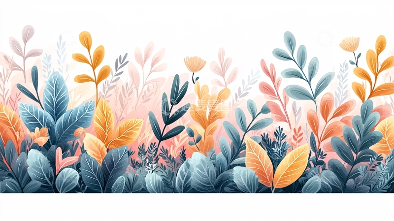 高清大图下载【趣麦麦图】色彩缤纷的植物图案