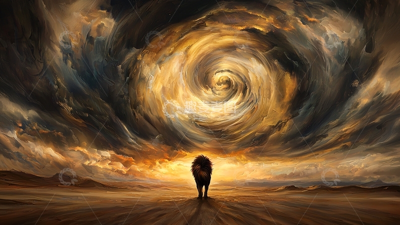 高清大图下载【趣麦麦图】末日风暴前的孤独身影