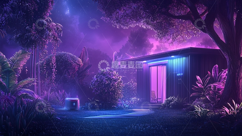 高清大图下载【趣麦麦图】神秘紫光小屋