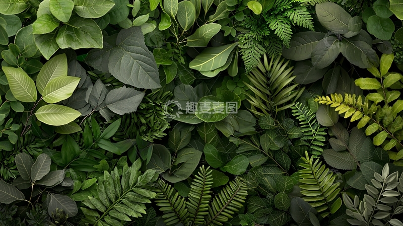 高清大图下载【趣麦麦图】茂盛的绿色植物墙