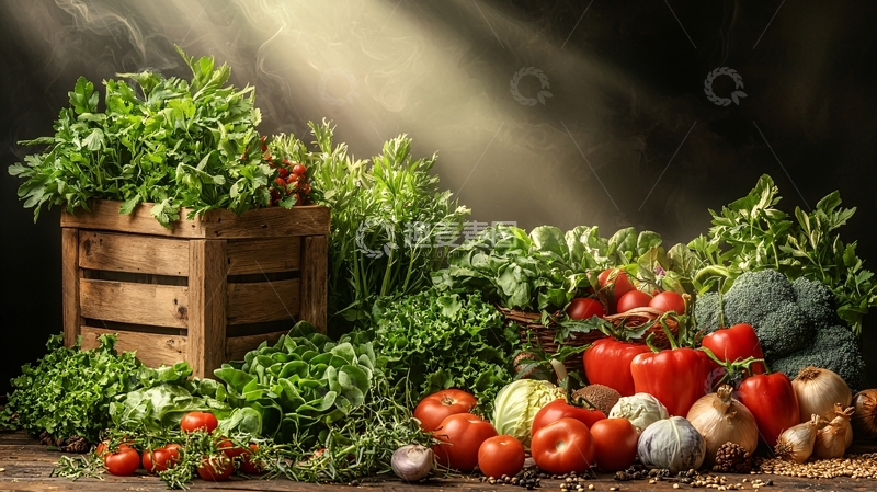 高清大图下载【趣麦麦图】蔬菜丰收场景