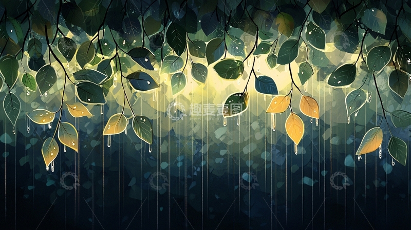 高清大图下载【趣麦麦图】绿叶垂枝高清图片