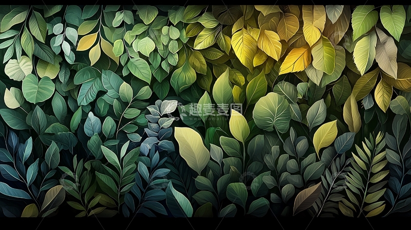 高清大图下载【趣麦麦图】茂盛的绿叶背景图