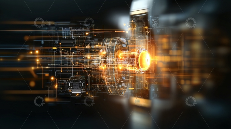 高清大图下载【趣麦麦图】科技感电路板光线交错