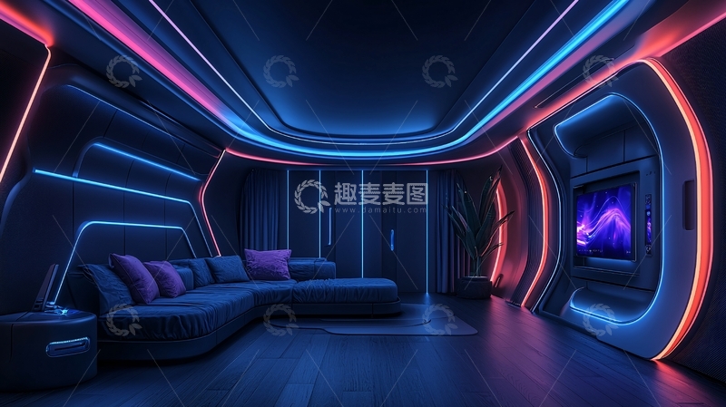 高清大图下载【趣麦麦图】科技感内饰光线氛围