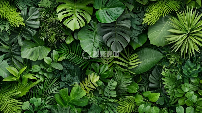 高清大图下载【趣麦麦图】热带植物墙高清图片