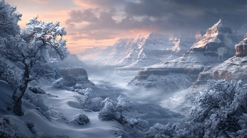 冰雪覆盖的山脉