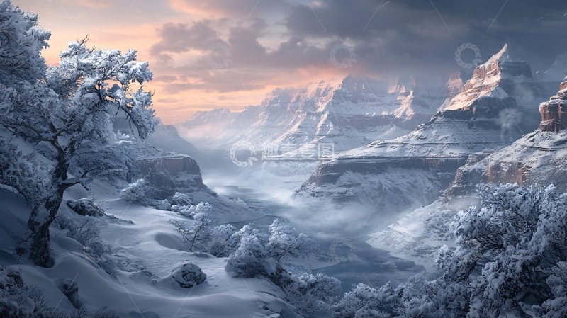 高清大图下载【趣麦麦图】冰雪覆盖的山脉