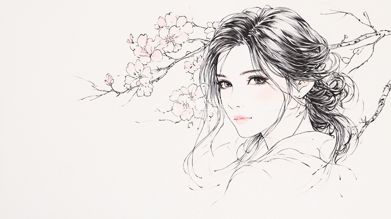 高清大图下载【趣麦麦图】古风美女与梅花