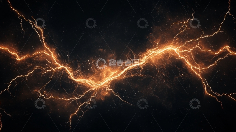 高清大图下载【趣麦麦图】闪电划破夜空的图片