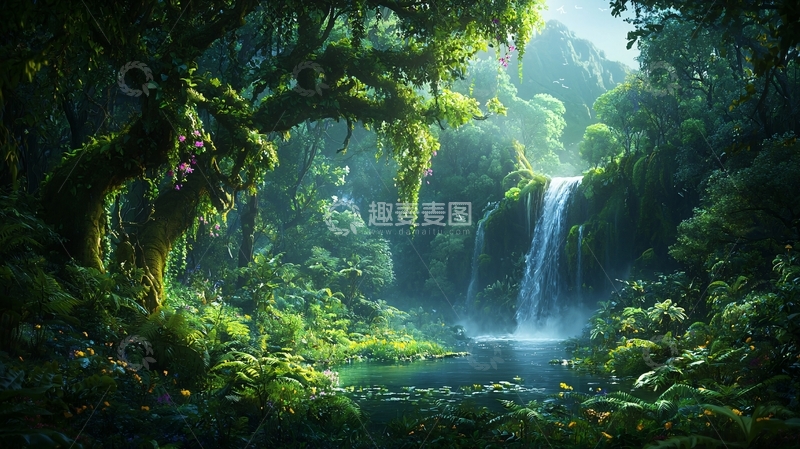 高清大图下载【趣麦麦图】郁郁葱葱的热带雨林