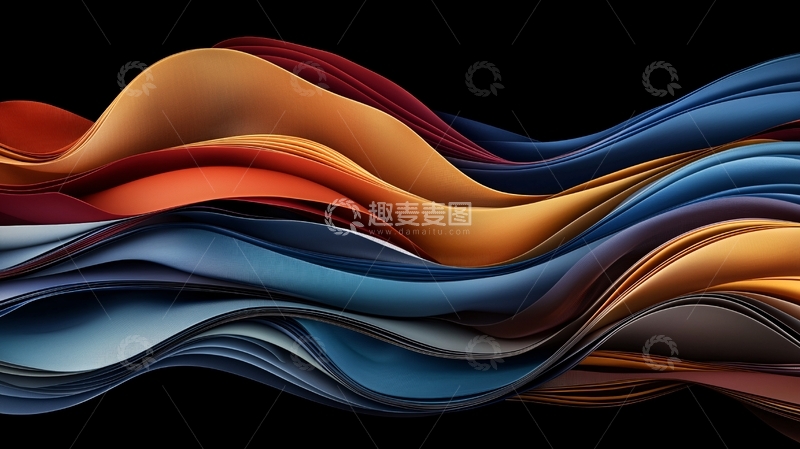 高清大图下载【趣麦麦图】彩色流动抽象波浪