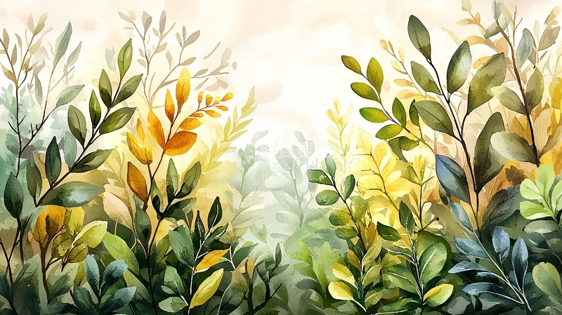 高清大图下载【趣麦麦图】水彩风格植物背景