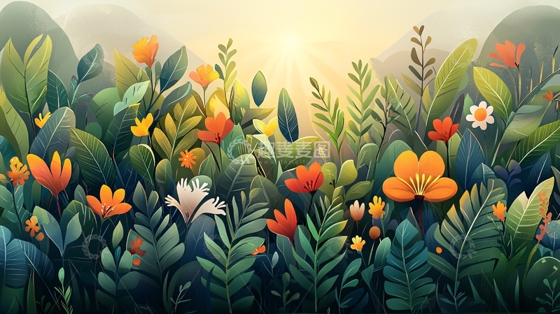 高清大图下载【趣麦麦图】郁郁葱葱的花园