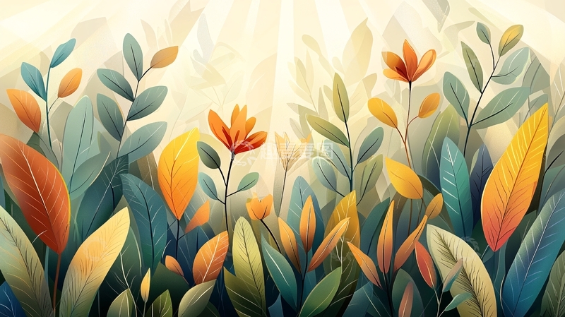 高清大图下载【趣麦麦图】花卉植物水彩插画