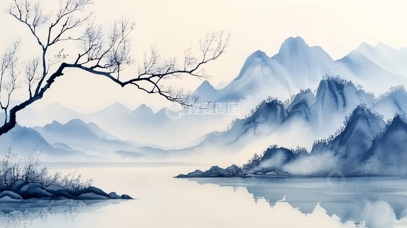 高清大图下载【趣麦麦图】水墨山水画高清图片