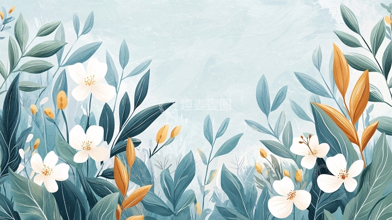 高清大图下载【趣麦麦图】淡雅花卉植物背景