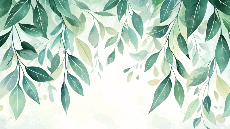 高清大图下载【趣麦麦图】浅绿色叶子高清图片