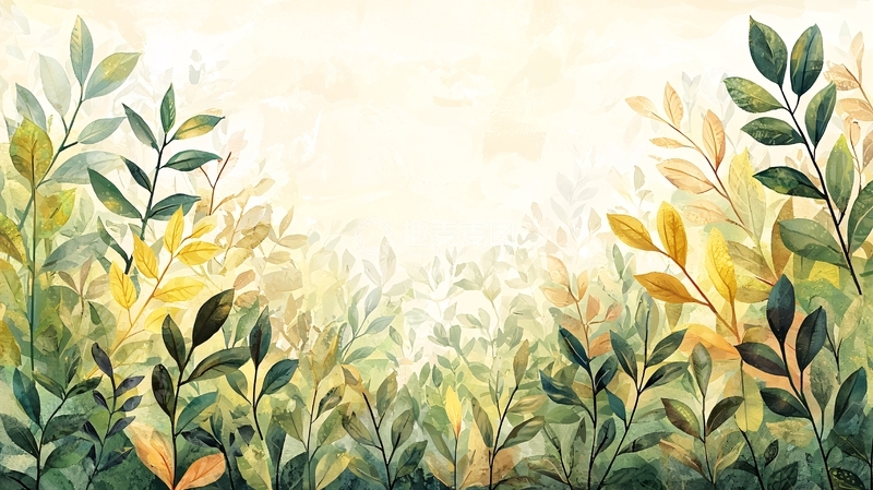 高清大图下载【趣麦麦图】清新淡雅树叶背景