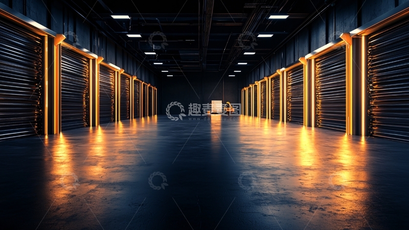 高清大图下载【趣麦麦图】金属门发光排列