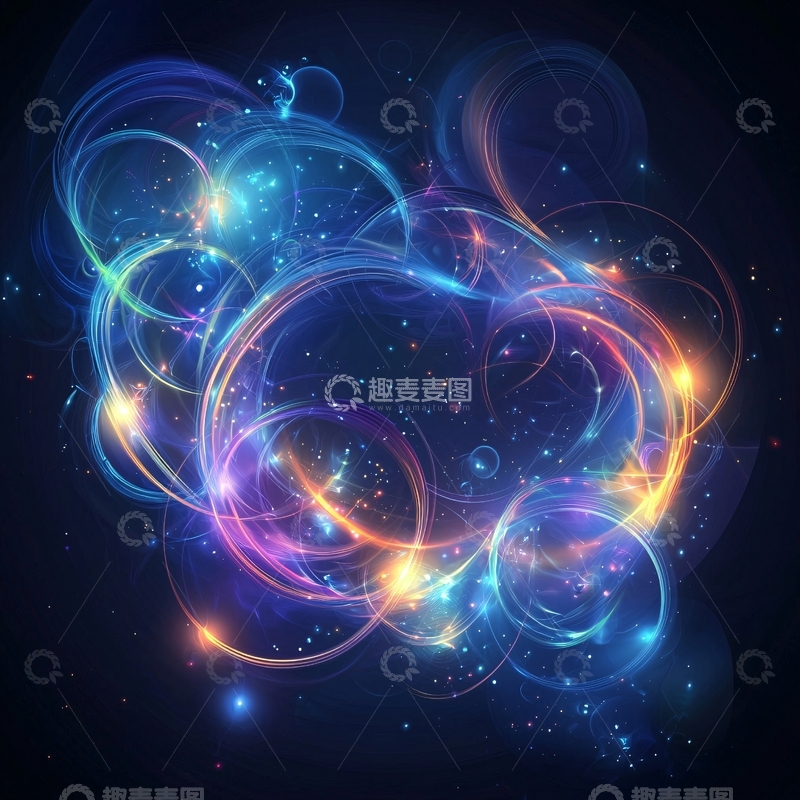 高清大图下载【趣麦麦图】光环般的蓝色梦幻光晕