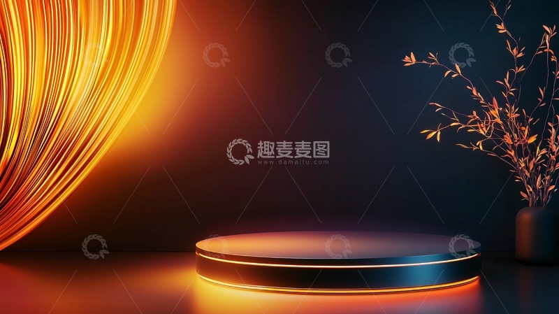 高清大图下载【趣麦麦图】圆形展台背景装饰