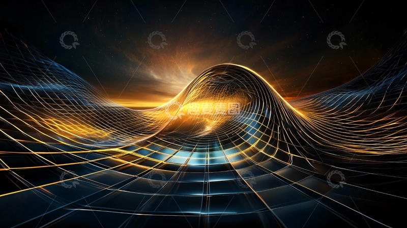 高清大图下载【趣麦麦图】抽象光线波浪曲线背景