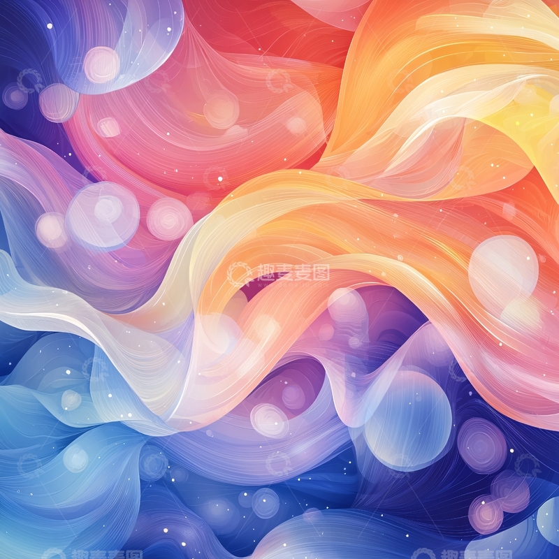 高清大图下载【趣麦麦图】抽象渐变水彩风格