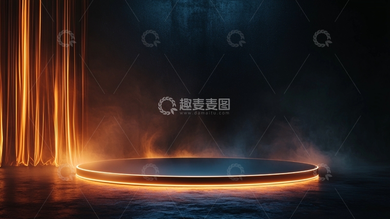 高清大图下载【趣麦麦图】黑暗背景下的聚光灯舞台