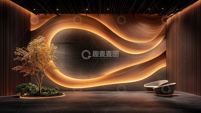 高清大图下载【趣麦麦图】流线型灯光背景