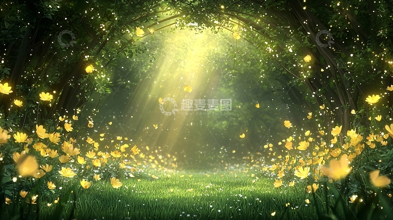 高清大图下载【趣麦麦图】梦幻森林光线