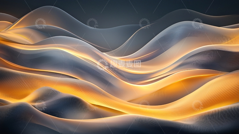 高清大图下载【趣麦麦图】抽象曲线光影渐变背景