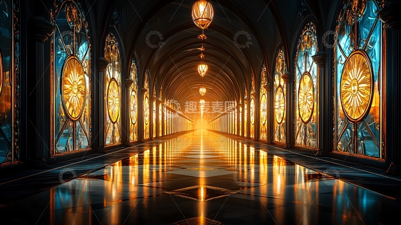 高清大图下载【趣麦麦图】哥特式长廊高清图片