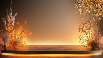 金色暖光舞台背景