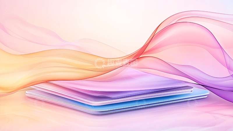 高清大图下载【趣麦麦图】粉色紫色流体渐变背景