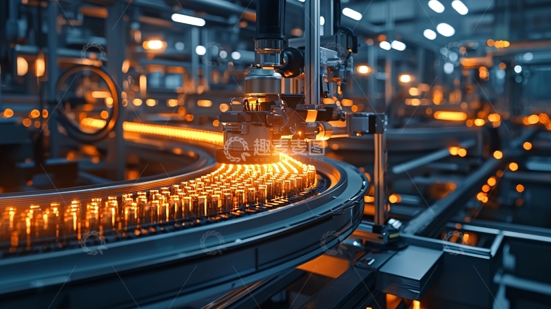 高清大图下载【趣麦麦图】钢铁生产线夜景