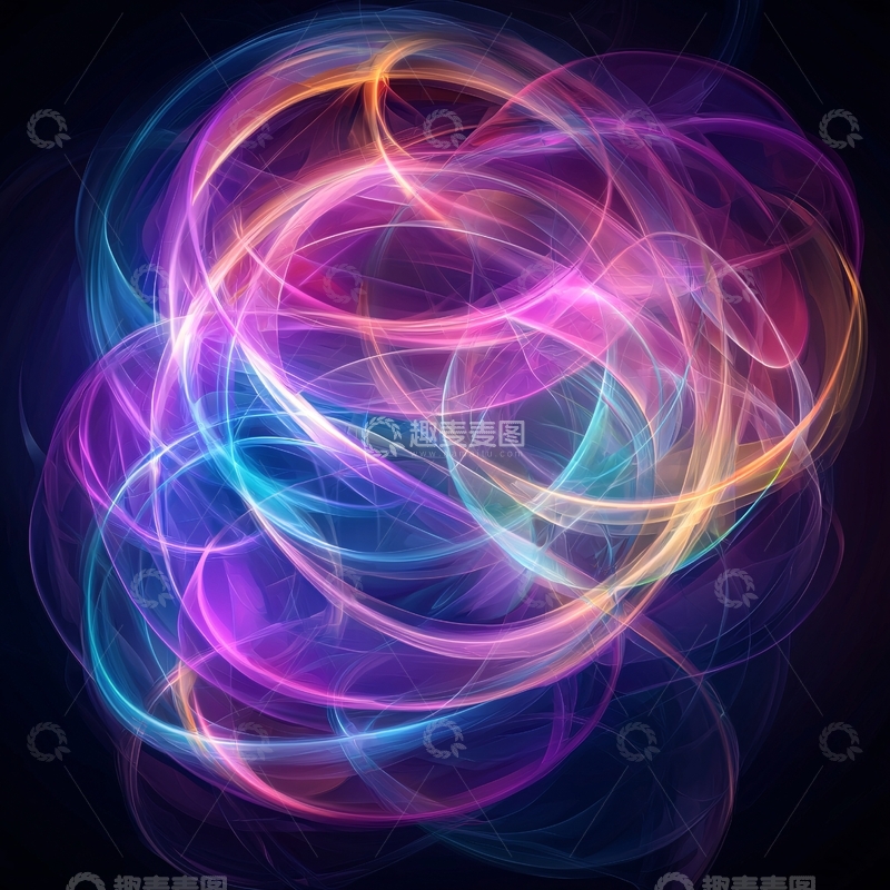 高清大图下载【趣麦麦图】彩色光线轨迹圆形