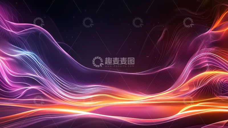 高清大图下载【趣麦麦图】抽象光线流动背景