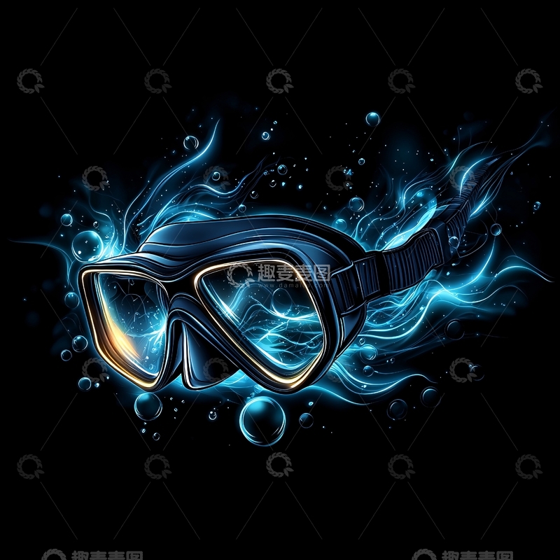 高清大图下载【趣麦麦图】潜水镜创意水流效果