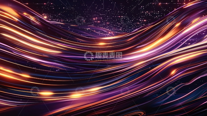 高清大图下载【趣麦麦图】紫色金色光线流动