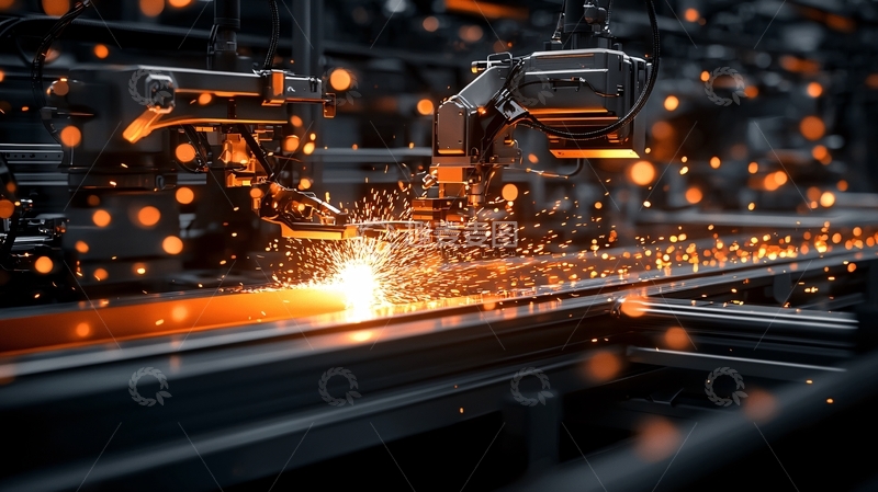 高清大图下载【趣麦麦图】金属加工火花四溅