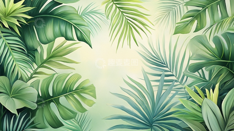 高清大图下载【趣麦麦图】热带植物叶子背景