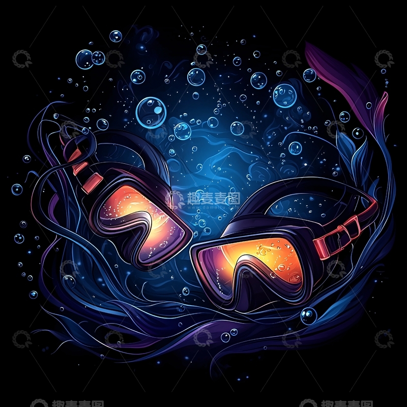 高清大图下载【趣麦麦图】潜水镜水下世界