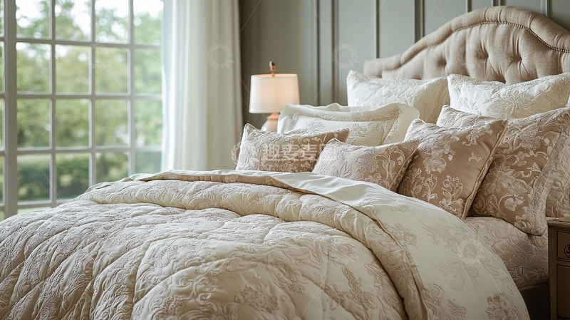 高清大图下载【趣麦麦图】米色调奢华卧室