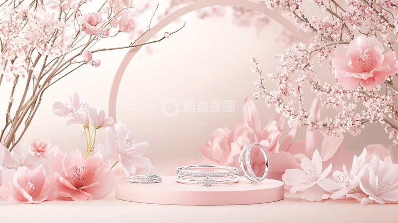 高清大图下载【趣麦麦图】粉色花卉浪漫背景