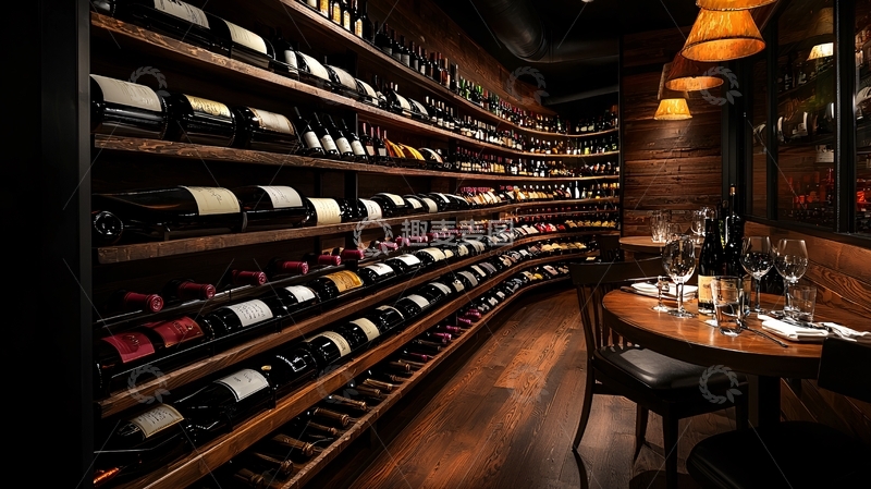 高清大图下载【趣麦麦图】红酒酒窖的餐厅