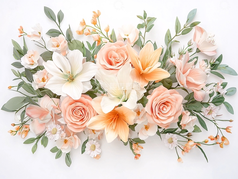 高清大图下载【趣麦麦图】粉色系花卉组合